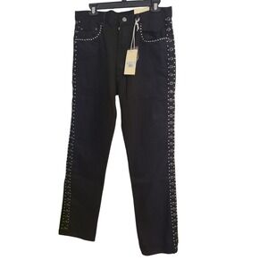 Mnmi blacks jeans studs‎ down the leg Size 32